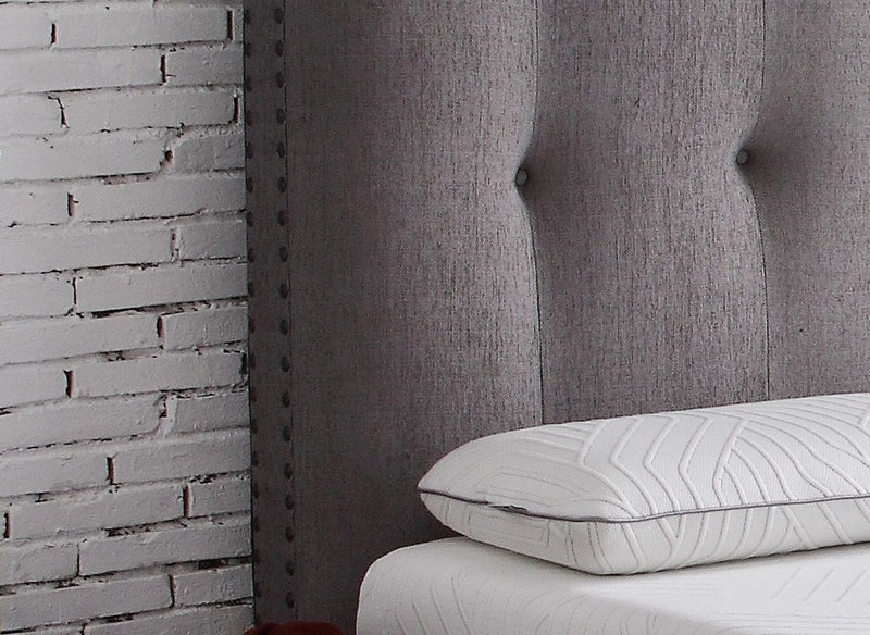 Bridgevine Home - Queen Size Tufted Upholstered Headboard With Nailhead Trim - Gray