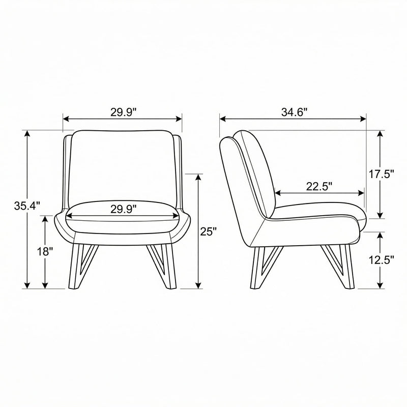 Armless Accent Chair - Dark Navy