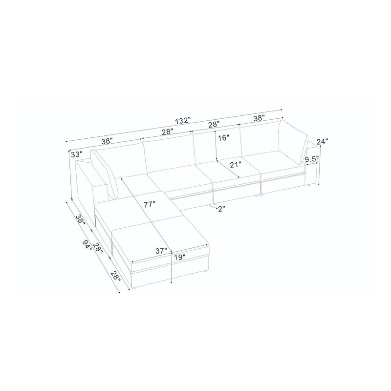 Modern Reversible Modular Sectional