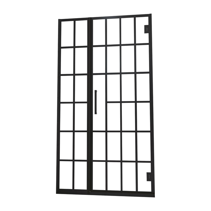 Frameless Pivot Shower Door With Pattern Glass, Open Entry Design