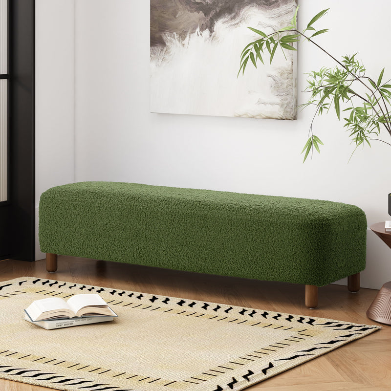 Contemporary Ottoman With Foam Cushion And Durable Upholstery