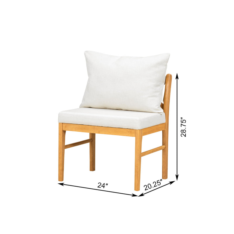 Farmhouse Solid Wood Dining Nook Set For 6, Space Saving High Top Corner Table With Bench & Chairs - Natural / White