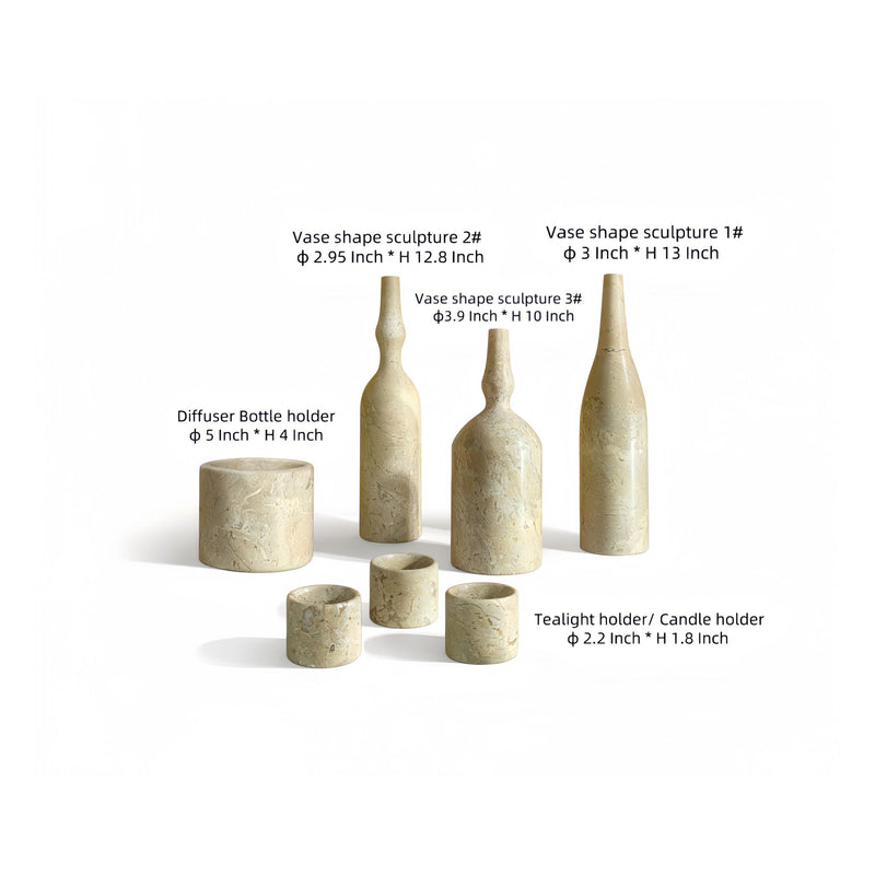 7 Pieces Luxury Natural Marble Living Room Accessories Set