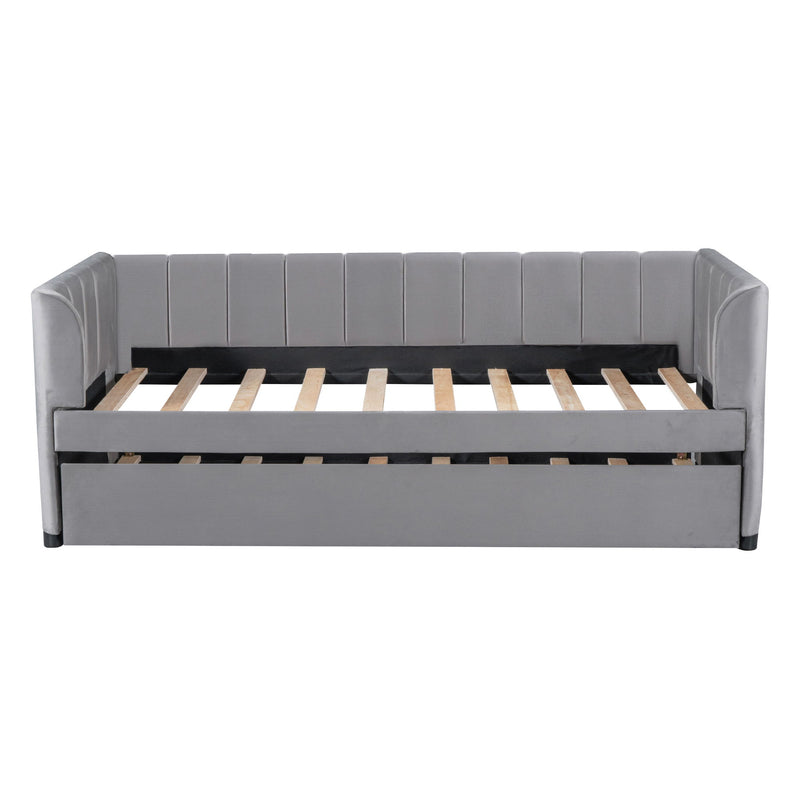 Upholstered Daybed With Ergonomic Design Backrest