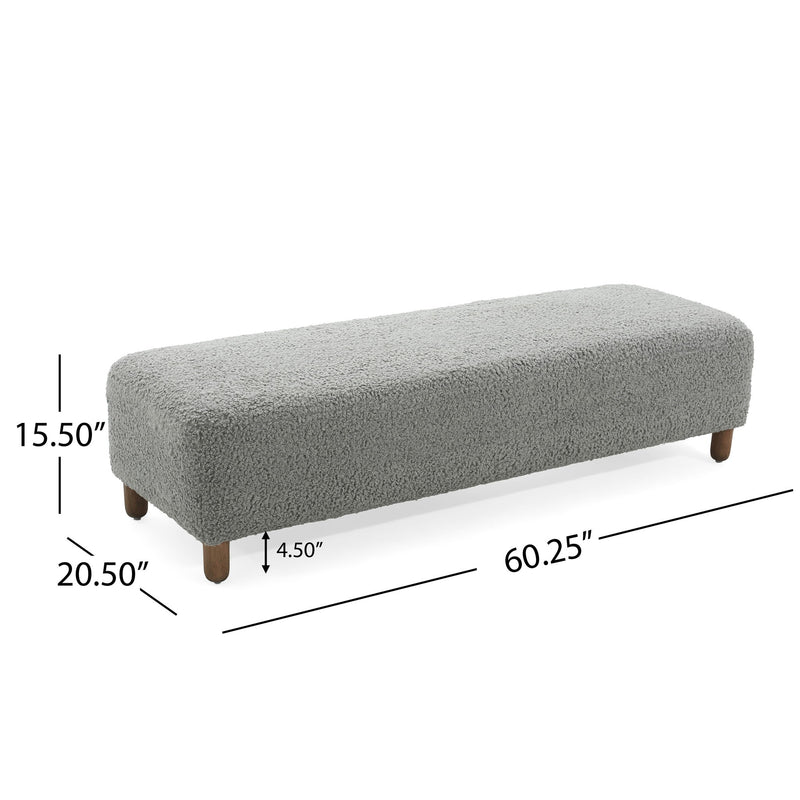 Contemporary Ottoman With Foam Cushion And Durable Upholstery