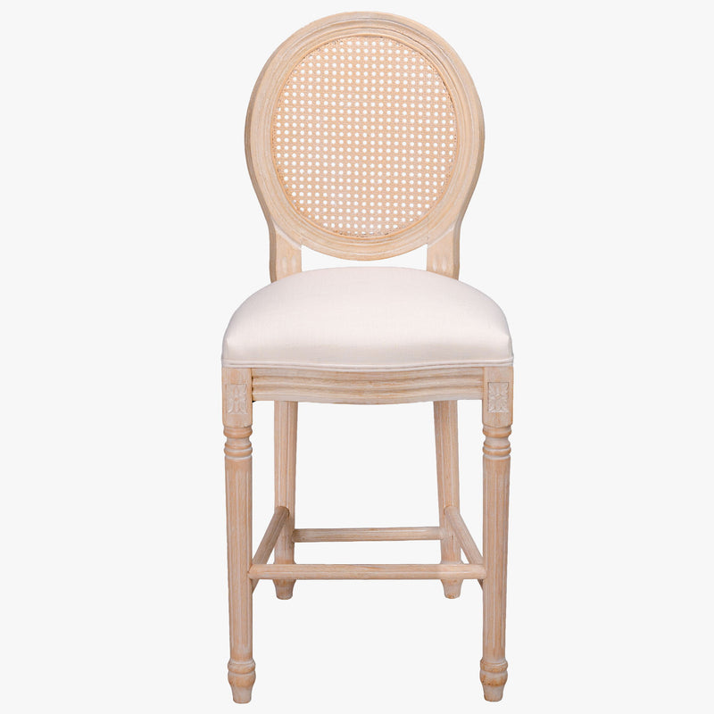 French Country Bar Chairs With Round Back (Set of 2)