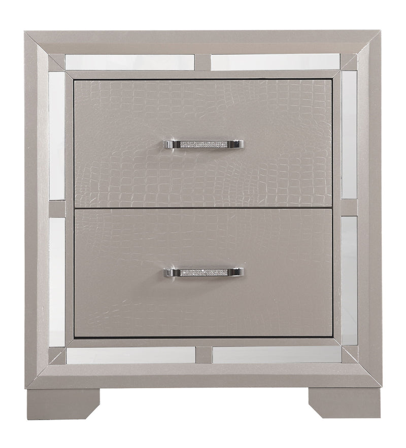 Elegant Nightstand - Silver Champagne