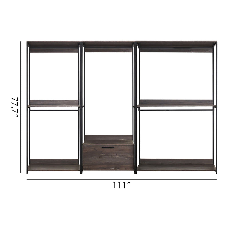 Monica - Wood Walk In Closet System & Modular Design Melamine - Rustic