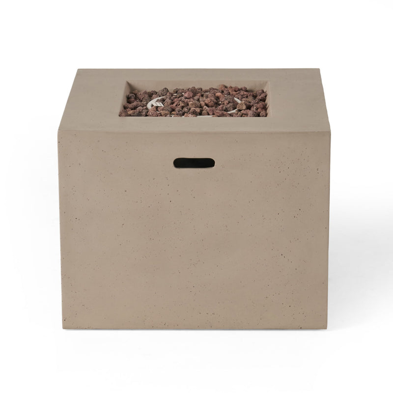 Outdoor Patio Square Gas Burning Concrete Fire Pit 40,000 Btu