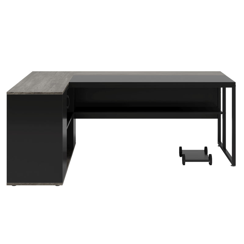 L-Shaped Executive Desk With Cabinet Storage