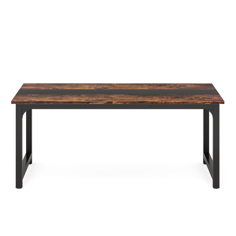 Large Computer Desk With Steel Frame For Home Office Workstation