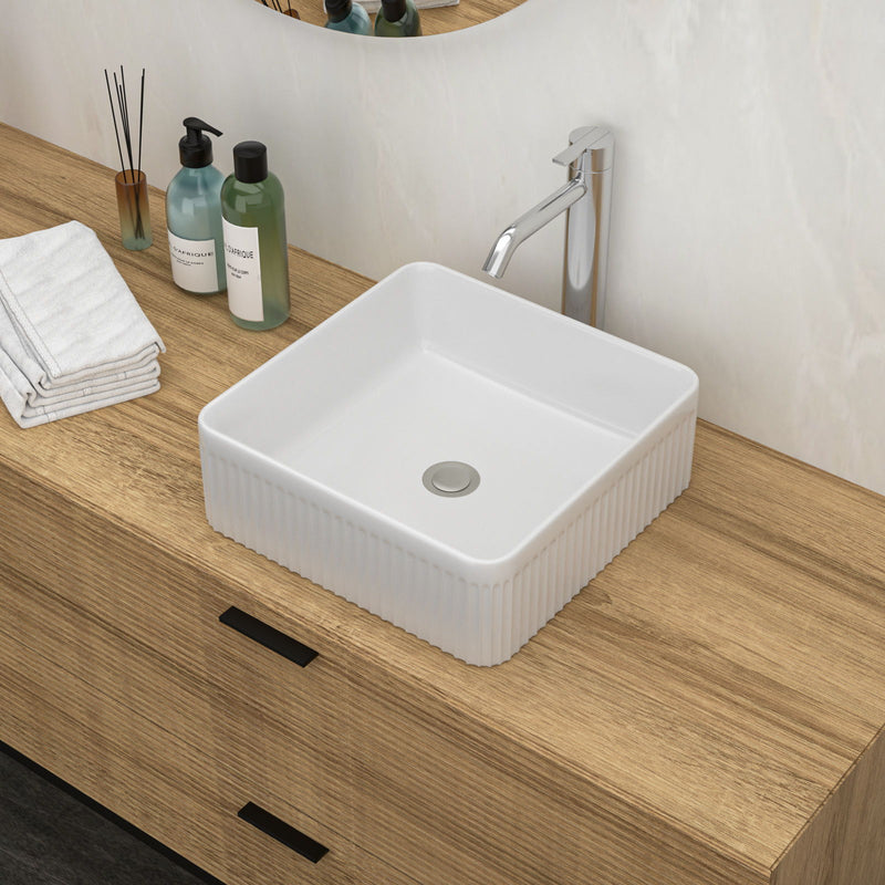 Modern Ceramic Rectangular Vessel Bathroom Sink