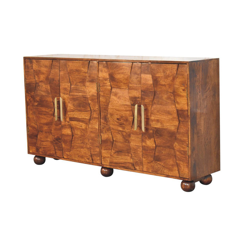 Wavecrest Cabinet, 4 Shelves - Chestnut