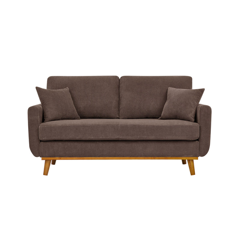 Upholstered Loveseat With Arms And Pillows