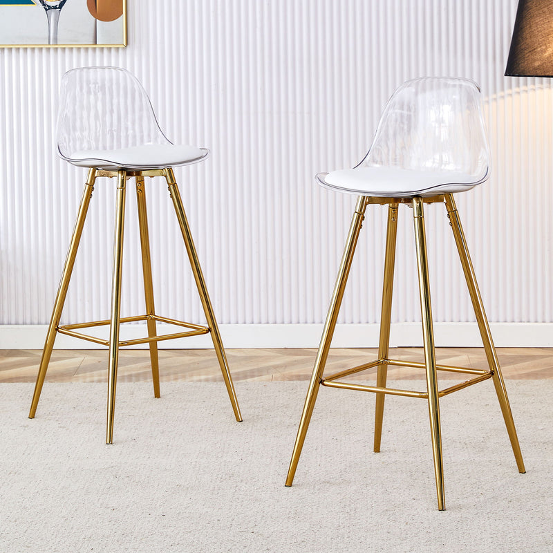 Stylish Upholstered Bar Chairs With Metal Leg
