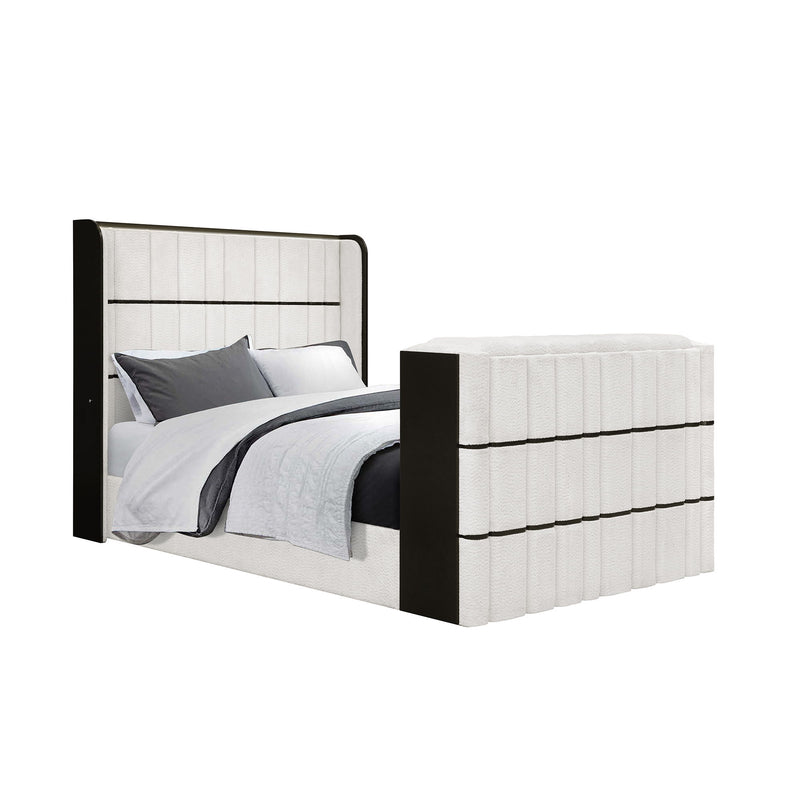 Isaiah - Bed With TV Lift-LED Speakers And Fireplace