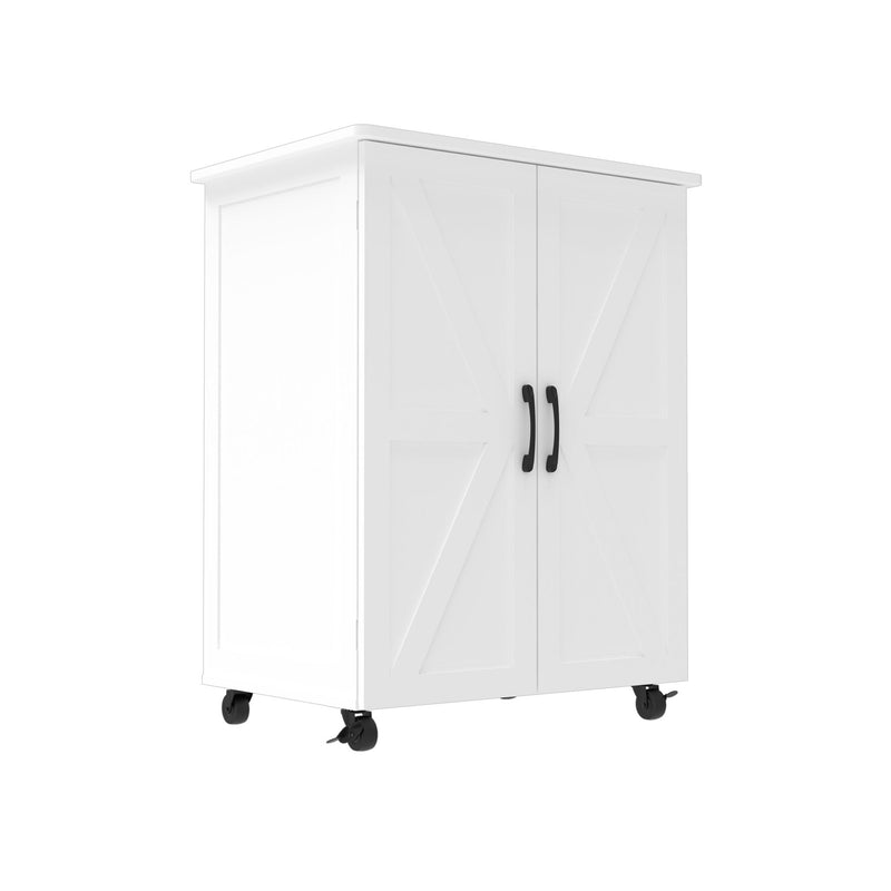 Exquisite Craftsmanship Rice Door Storage Cabinet, Large Capacity - White