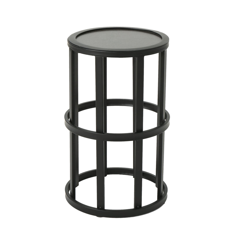 Outdoor Powder Coated Side Table - Gray