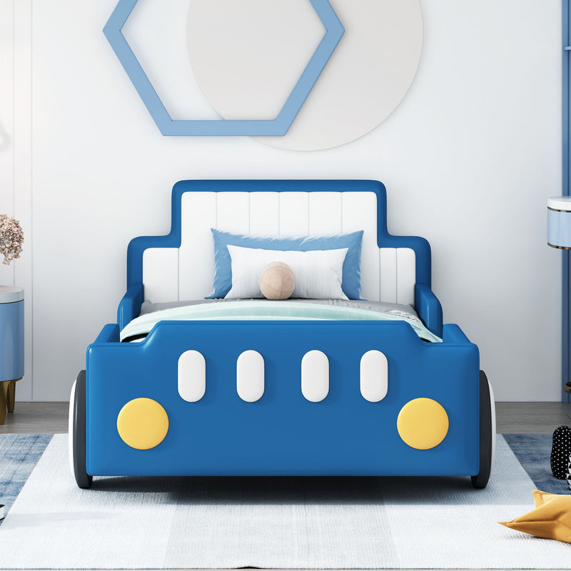 Race Car Shaped Platform Bed With Wheels