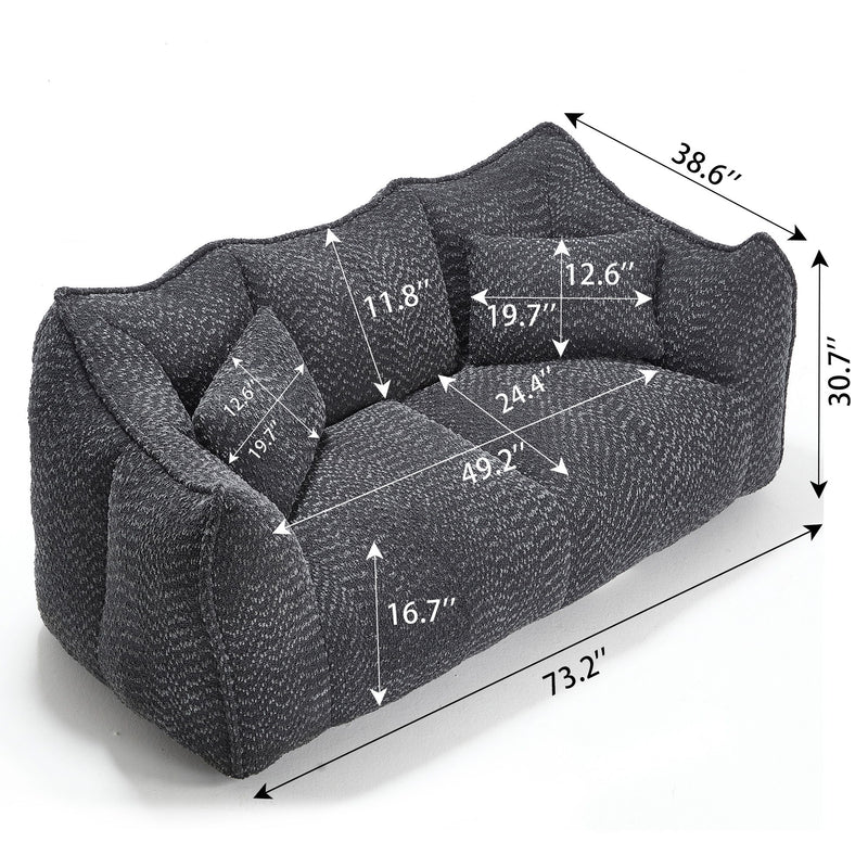 Comfortable Dual Beanbag Chair With High Resilience Foam Core For 2 People