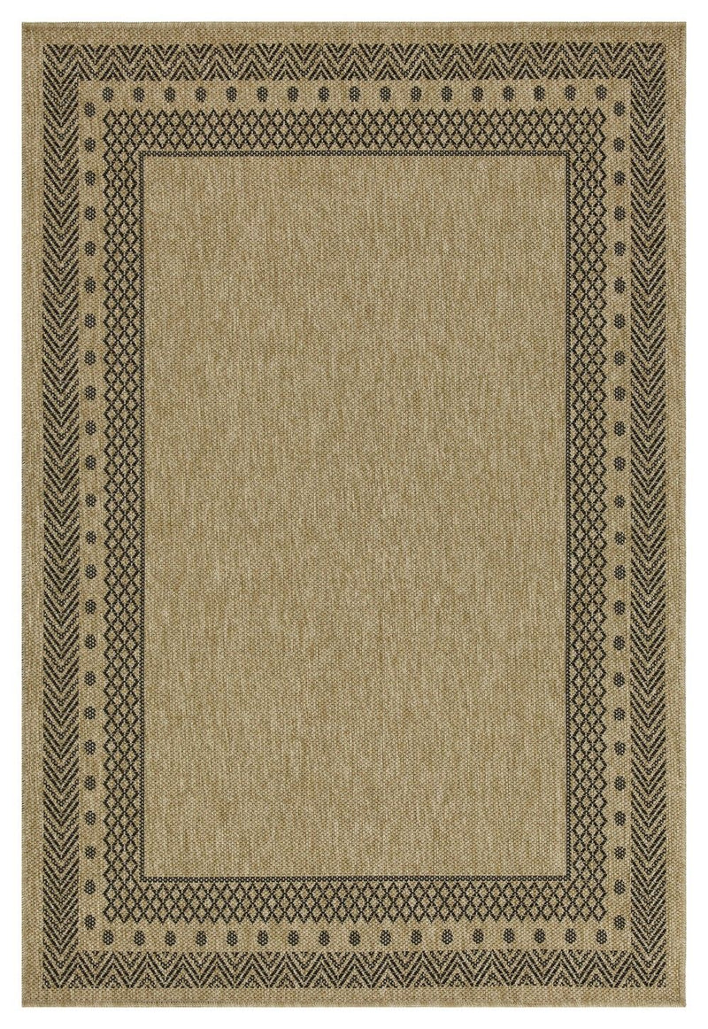 Earth - 5'3" X 7'3" Polypropylene Indoor, Outdoor Area Rug - Jute / Black