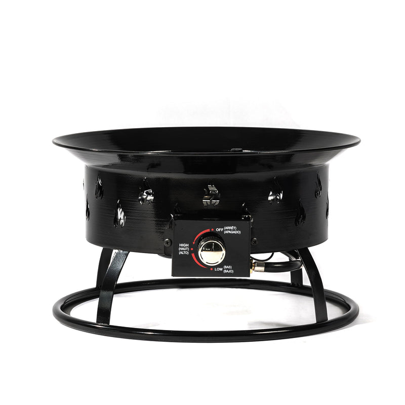 19" Propane Gas Fire Pit Table, 50000 Btu Round Steel Fire Pit For Outside Patio Deck Garden Backyard - Black