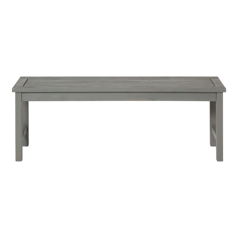 Modern Slat Top Solid Wood Patio Bench