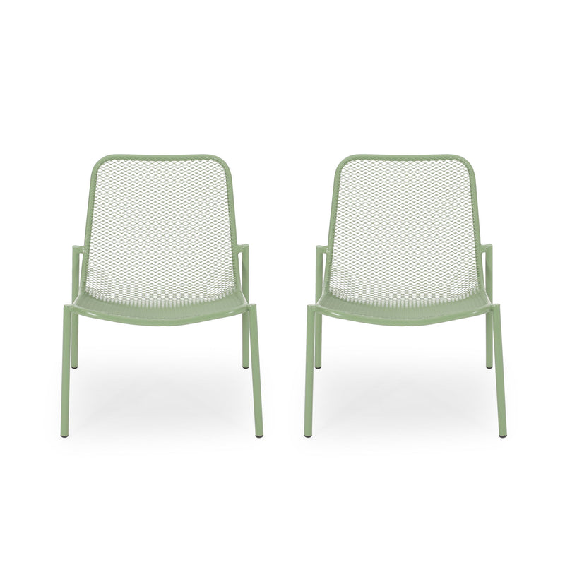 Outdoor Iron Chair With Mesh Design