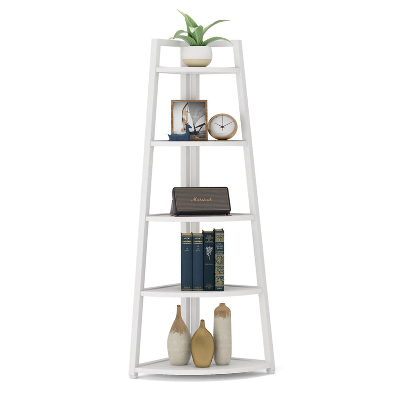 Tall 5 Tier Corner Bookshelf For Living Room
