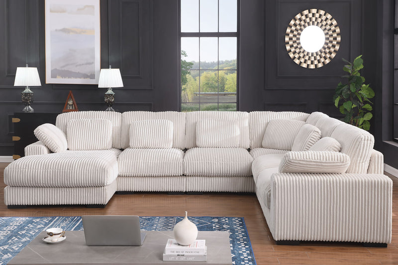 Nadine - Corduroy Modular Corner Sectional Sofa With Left Facing Chaise