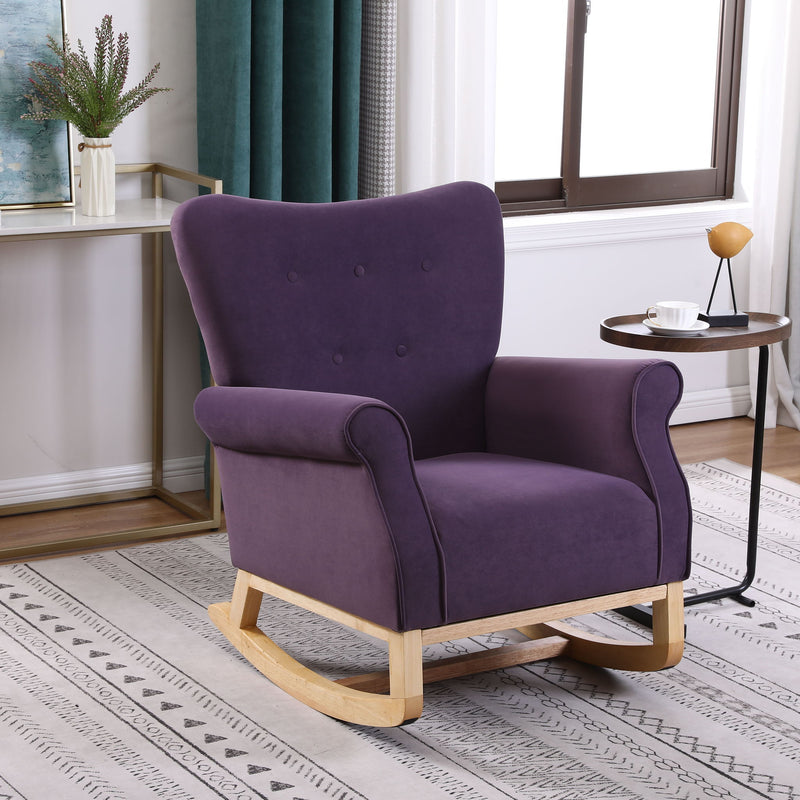 Modern Rocking Chair, Upholstered Accent Chair For Nursery, Small Contemporary Rocke