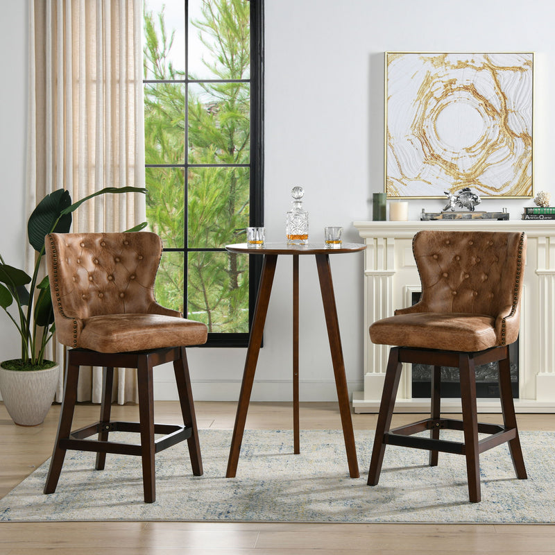 Holmes - Tufted High Back 360 Swivel Counter Height Barstool