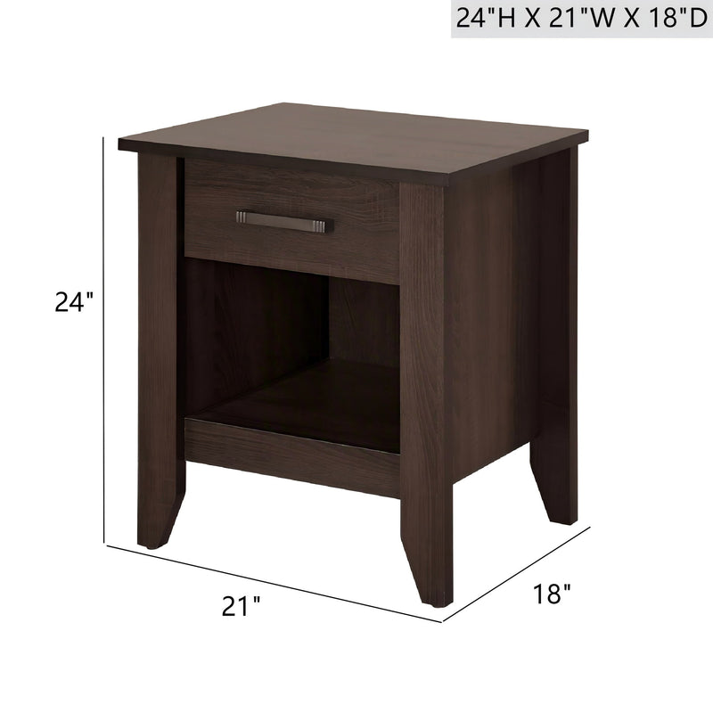 Roller Drawer Glides Nightstand