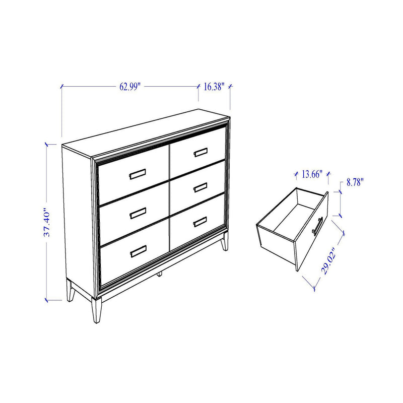 Almera - Glitter Dresser - White