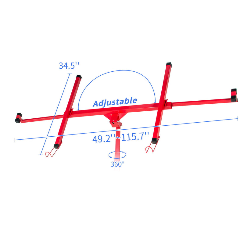 Drywall Panel Lifter Drywall Panel Hoist Jack Lifter Jack Rolling Caster Panel Hoist 11Ft - Red
