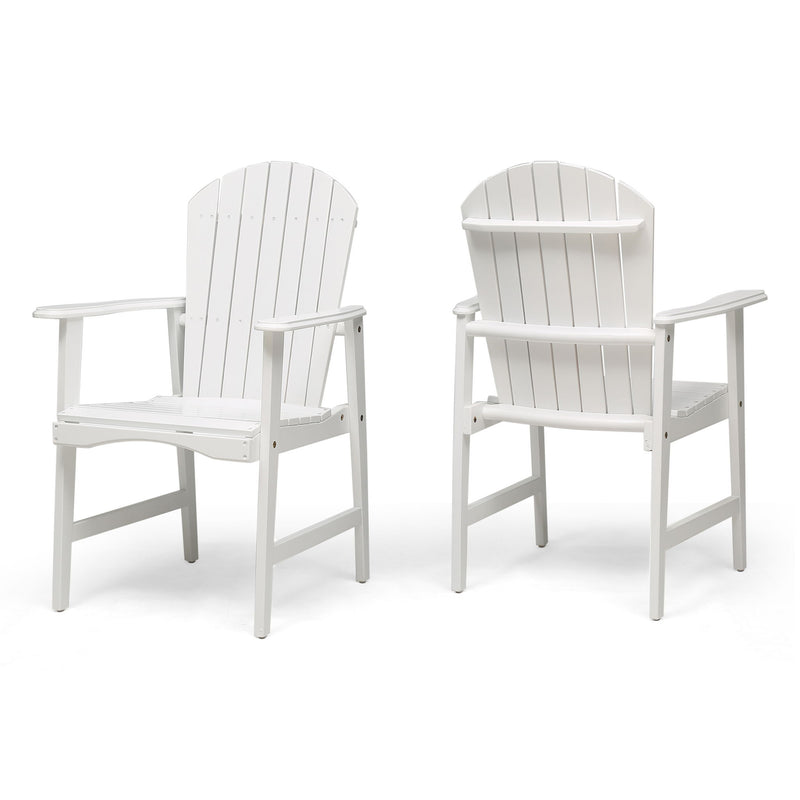 Outdoor Weather Resistant Acacia Wood Adirondack Dining Chairs (Set of 2)