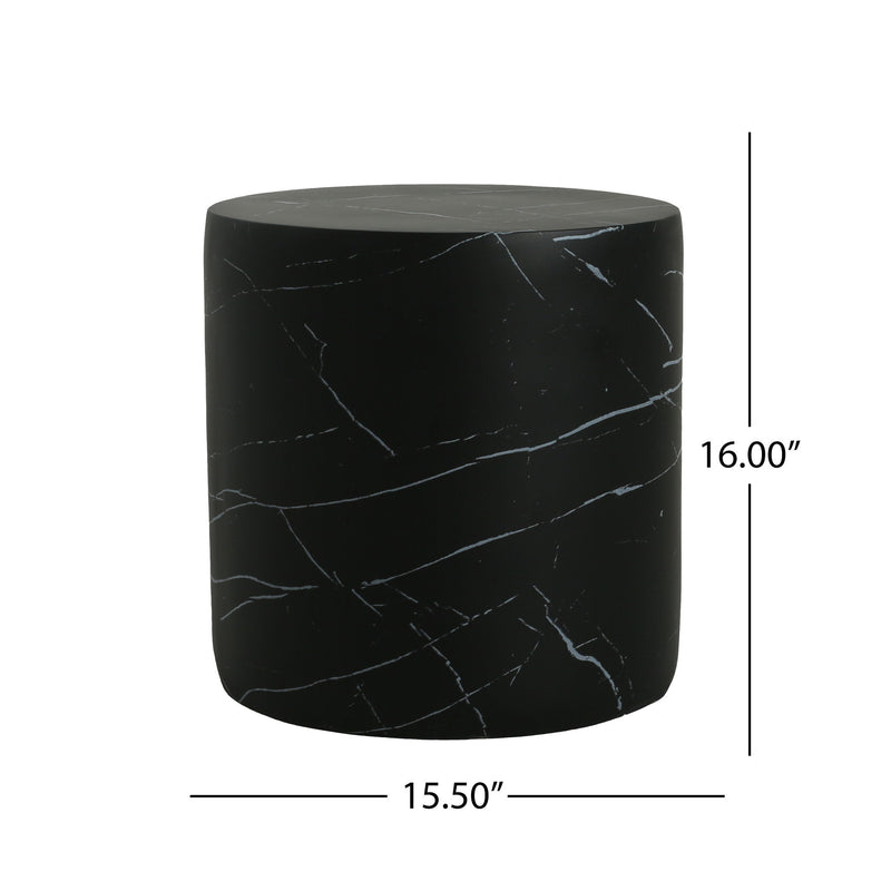 Cylindrical Design, Outdoor Lightweight Concrete Side Table