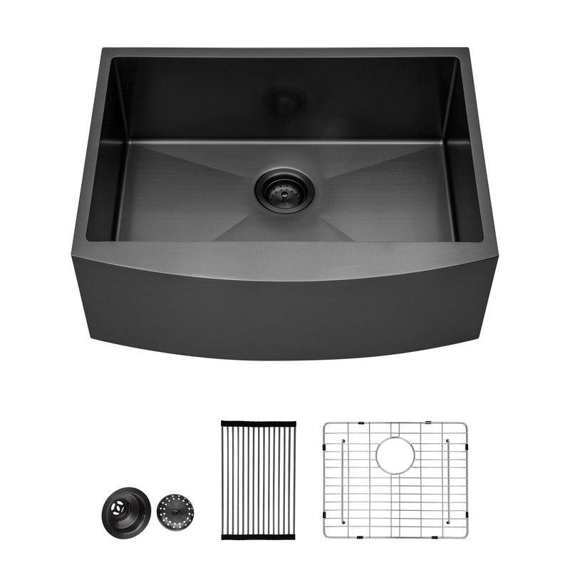 Farmhouse Kitchen Sink, Stainless Steel, Apron Front