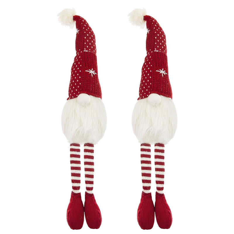 Christmas Gnomes Decorations, Christmas Table Home Ornaments For Holiday Party Gifts (Set of 2) - White / Red
