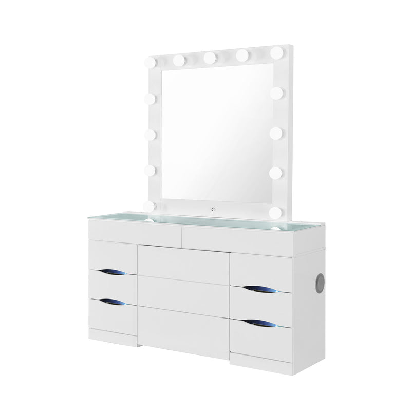 Elisa - Vanity Set With Stool And LED Bulbs