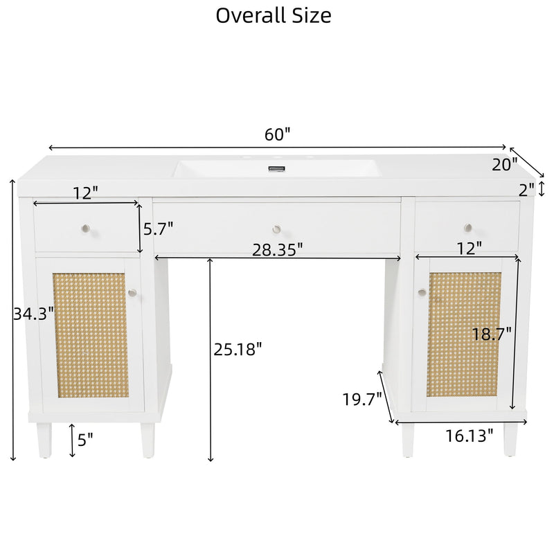 Bathroom Vanity With Sink, Spacious Storage Cabinet