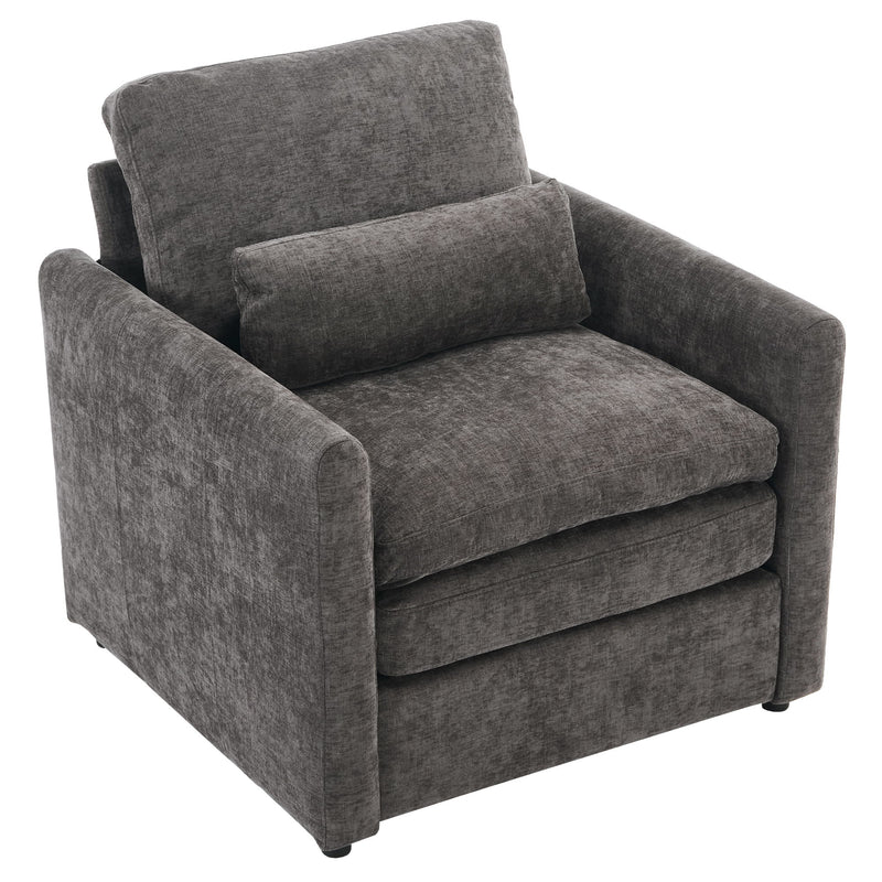 Cozy Upholstered Cushion Armchair For Living Room