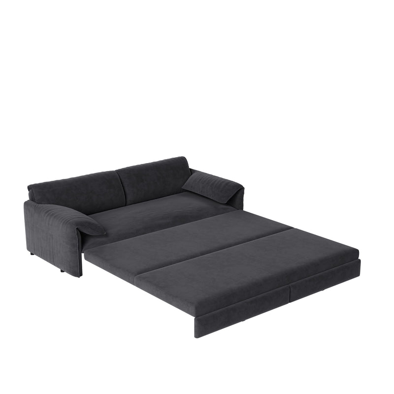 Queen Pull Out Sofa Bed, 3 In 1 Convertible Sleeper Sofa With Side Storage
