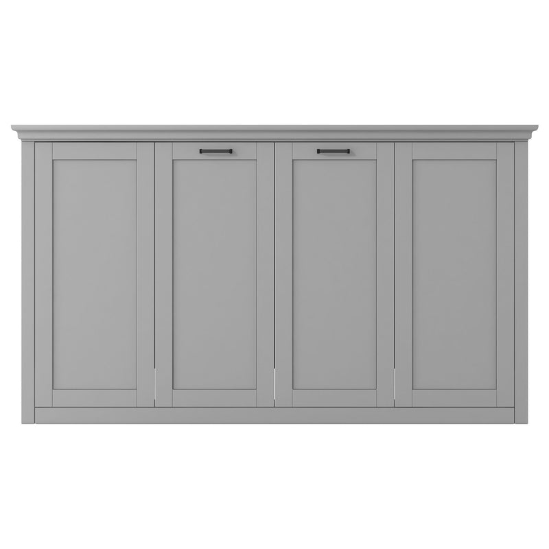 Twin Size Murphy Bed With Cabinet Storage - Gray