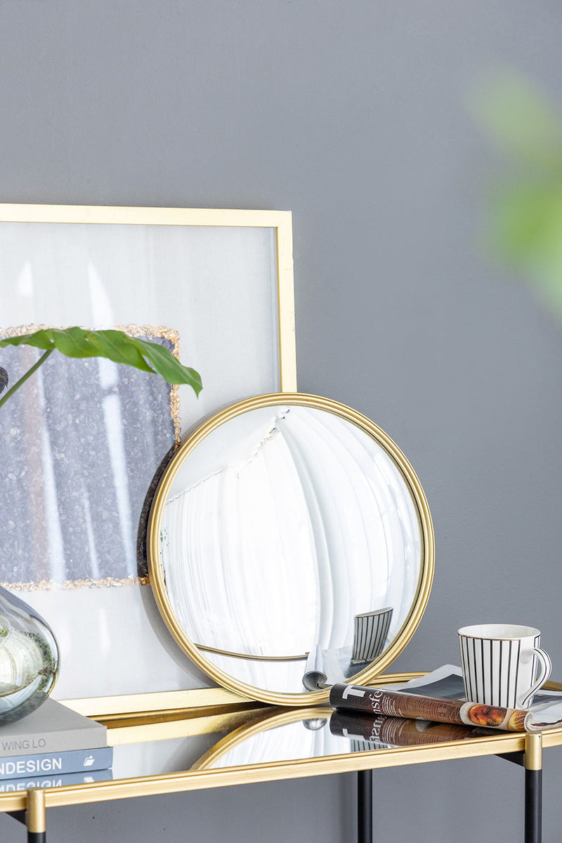 Round Mirror, Circle Mirror With Iron Frame For Living Room Bedroom Vanity Entryway Hallway