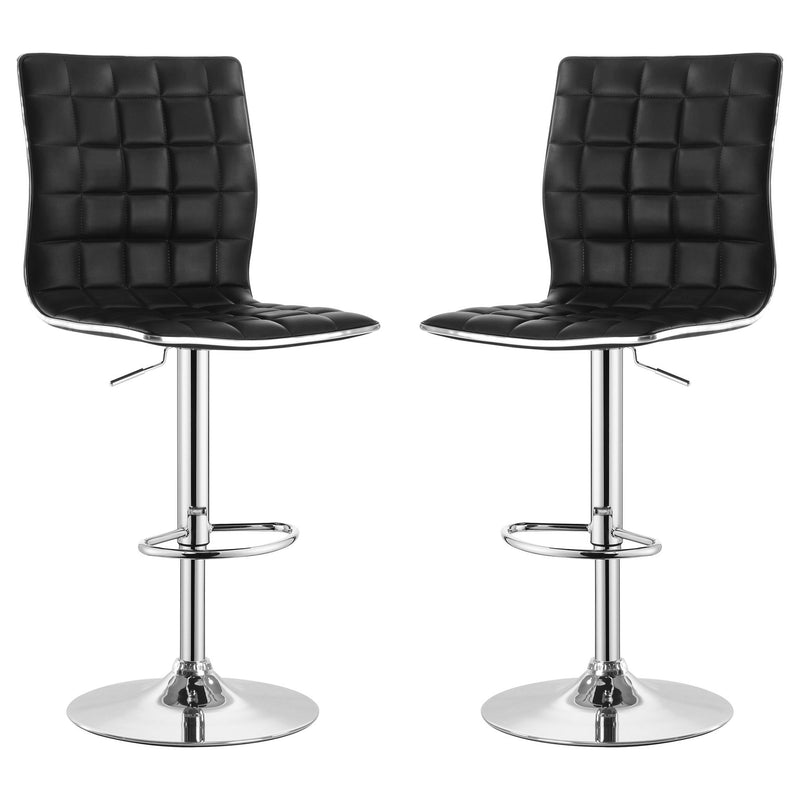 Waffle - Adjustable Bar Stool (Set of 2) - Black