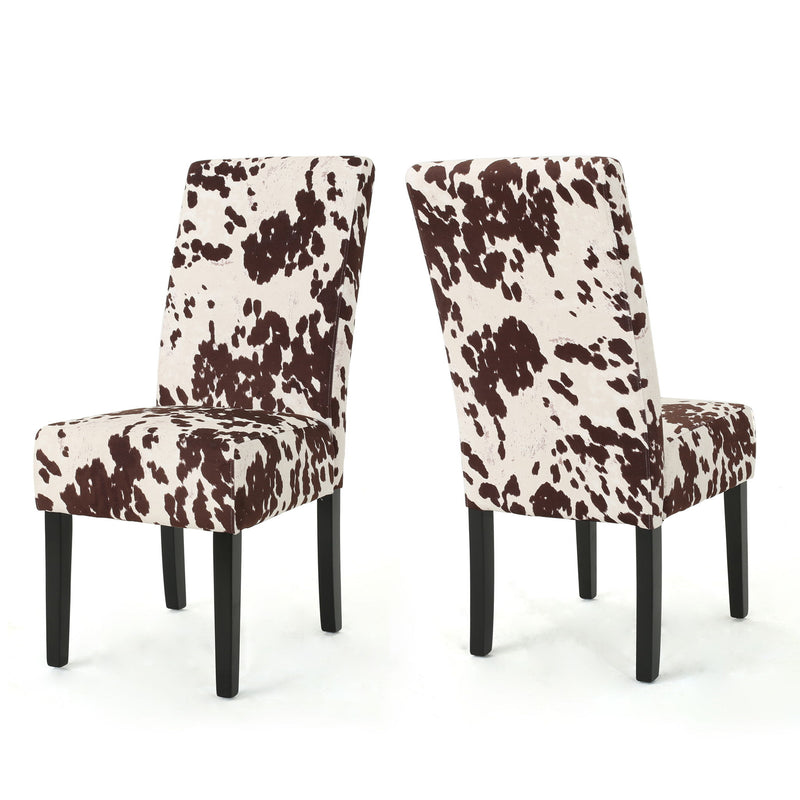 Contemporary Dining Chair With Rubberwood Legs (Set of 2)