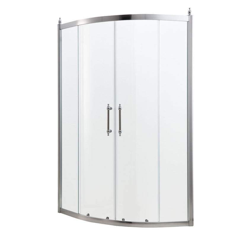 Framed Tub Shower Enclosure With Clear Tempered Glass