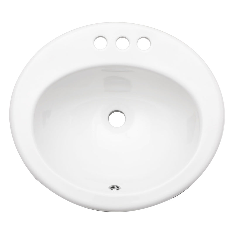 20 X 18" Modern Ceramic Oval Undermount Bathroom Sink With 3 Faucet Holes - White