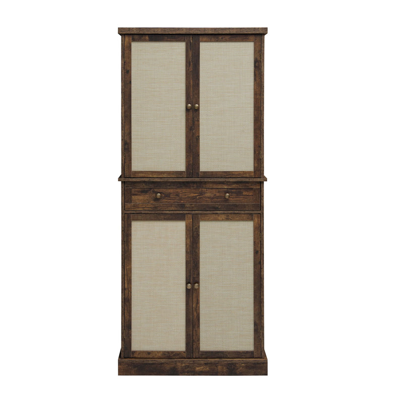 4 Door Storage Cabinet With 1 Drawer, With 4 Adjustable Inner Shelves